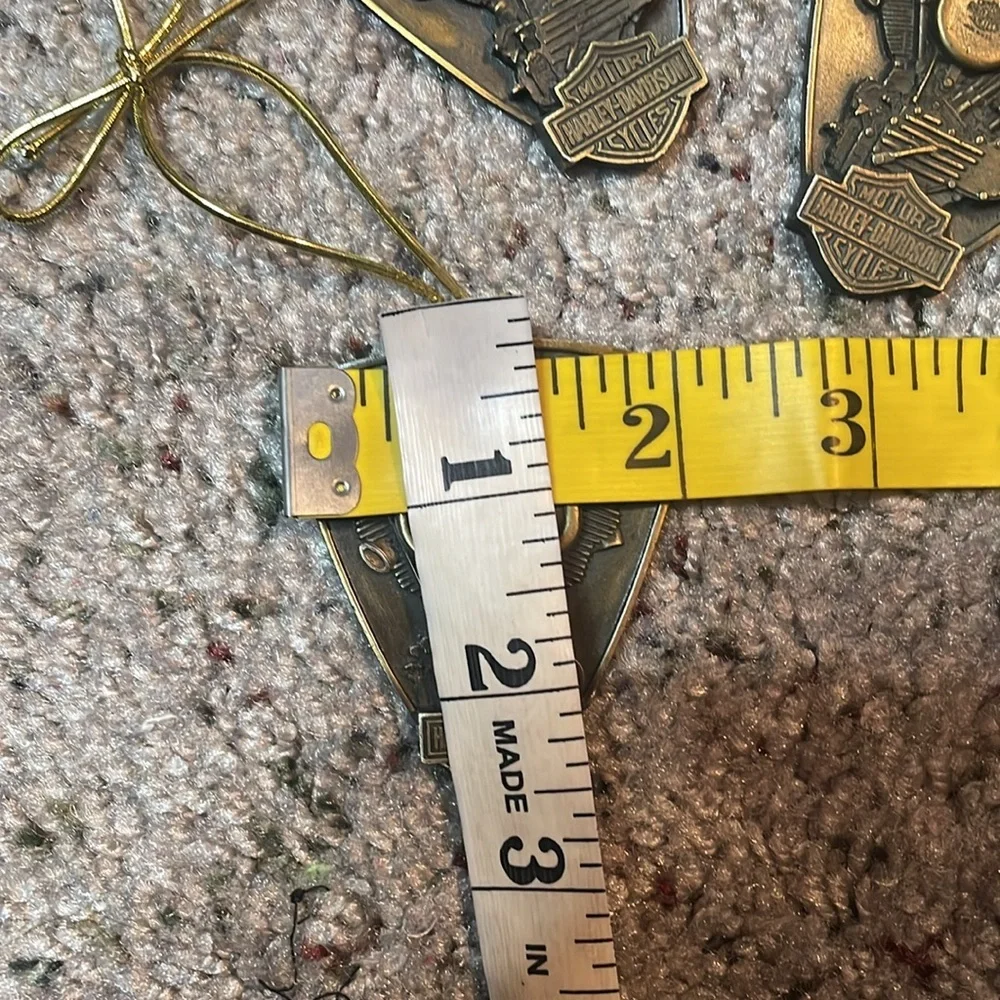 2000 Harley Davidson Lot Of 3 Season's‎ Greeting Brass Ornament USA